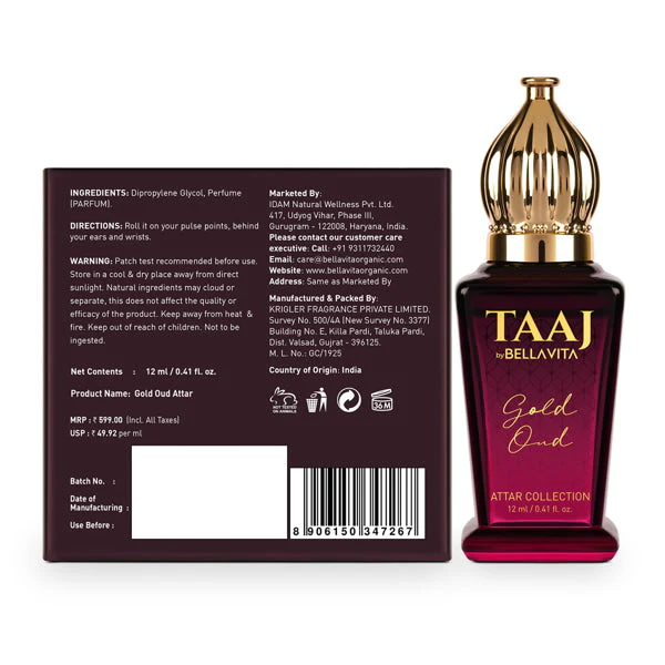 TAAJ Gold OUD Attar - 12ml - Image 8